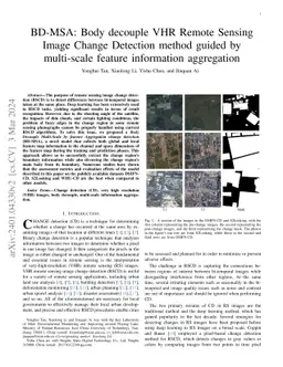 BD-MSA: Body decouple VHR Remote Sensing Image Change Detection method
  guided by multi-scale feature information aggregation