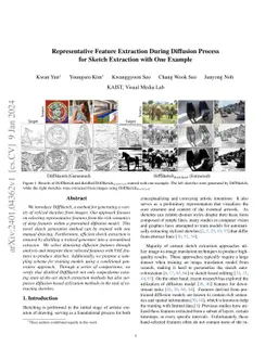 Representative Feature Extraction During Diffusion Process for Sketch
  Extraction with One Example
