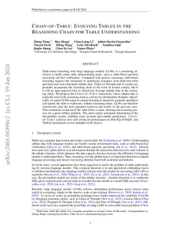 Chain-of-Table: Evolving Tables in the Reasoning Chain for Table
  Understanding