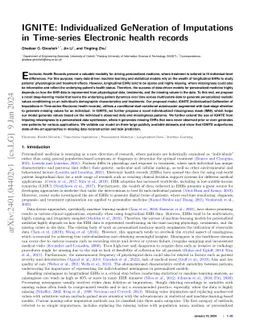 IGNITE: Individualized GeNeration of Imputations in Time-series
  Electronic health records