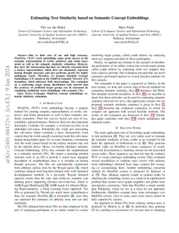 Estimating Text Similarity based on Semantic Concept Embeddings