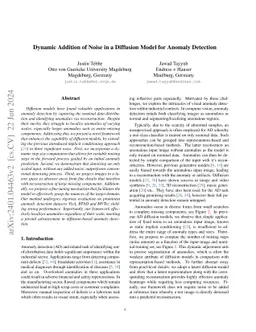 Dynamic Addition of Noise in a Diffusion Model for Anomaly Detection