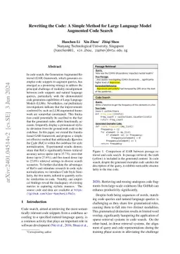 Rewriting the Code: A Simple Method for Large Language Model Augmented
  Code Search