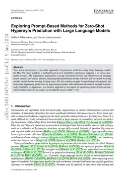 Exploring Prompt-Based Methods for Zero-Shot Hypernym Prediction with
  Large Language Models