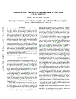 Zero Shot Audio to Audio Emotion Transfer With Speaker Disentanglement