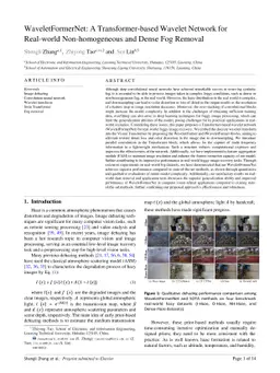 WaveletFormerNet: A Transformer-based Wavelet Network for Real-world
  Non-homogeneous and Dense Fog Removal