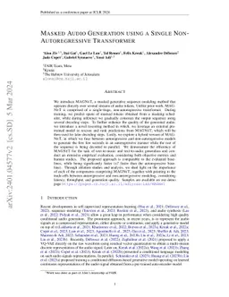 Masked Audio Generation using a Single Non-Autoregressive Transformer