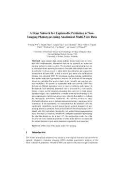 A Deep Network for Explainable Prediction of Non-Imaging Phenotypes
  using Anatomical Multi-View Data