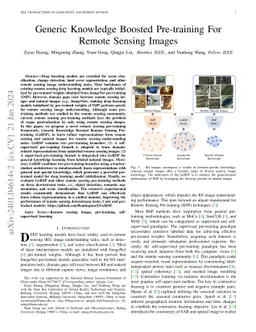 Generic Knowledge Boosted Pre-training For Remote Sensing Images