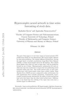 Hypercomplex neural network in time series forecasting of stock data