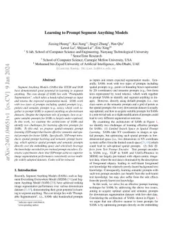 Learning to Prompt Segment Anything Models