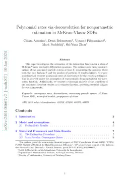 Polynomial rates via deconvolution for nonparametric estimation in
  McKean-Vlasov SDEs