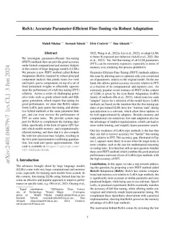 RoSA: Accurate Parameter-Efficient Fine-Tuning via Robust Adaptation