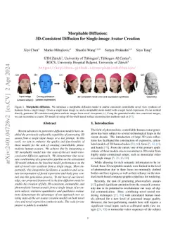 Morphable Diffusion: 3D-Consistent Diffusion for Single-image Avatar
  Creation