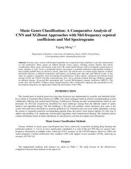 Music Genre Classification: A Comparative Analysis of CNN and XGBoost
  Approaches with Mel-frequency cepstral coefficients and Mel Spectrograms