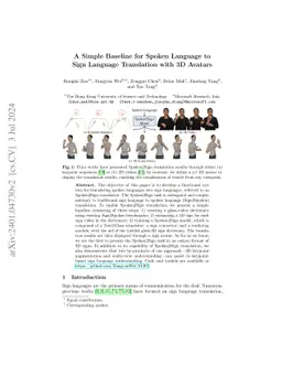 A Simple Baseline for Spoken Language to Sign Language Translation with
  3D Avatars