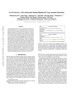 LogFormer: A Pre-train and Tuning Pipeline for Log Anomaly Detection