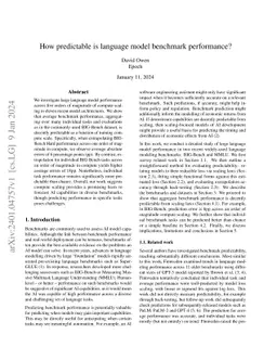 How predictable is language model benchmark performance?