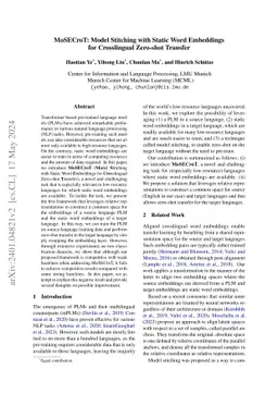 MoSECroT: Model Stitching with Static Word Embeddings for Crosslingual
  Zero-shot Transfer