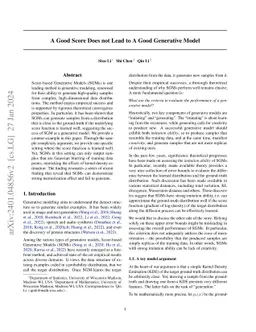 A Good Score Does not Lead to A Good Generative Model