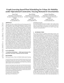 Graph Learning-based Fleet Scheduling for Urban Air Mobility under
  Operational Constraints, Varying Demand & Uncertainties