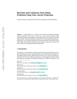 Real-time and Continuous Turn-taking Prediction Using Voice Activity
  Projection