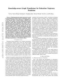 Knowledge-aware Graph Transformer for Pedestrian Trajectory Prediction