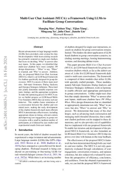 Multi-User Chat Assistant (MUCA): a Framework Using LLMs to Facilitate
  Group Conversations