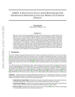 ANGO: A Next-Level Evaluation Benchmark For Generation-Oriented Language
  Models In Chinese Domain