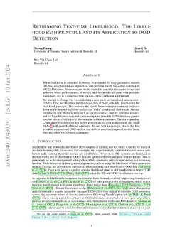 Rethinking Test-time Likelihood: The Likelihood Path Principle and Its
  Application to OOD Detection