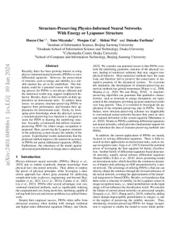 Structure-Preserving Physics-Informed Neural Networks With Energy or
  Lyapunov Structure