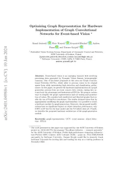 Optimising Graph Representation for Hardware Implementation of Graph
  Convolutional Networks for Event-based Vision