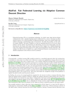 AdaFed: Fair Federated Learning via Adaptive Common Descent Direction