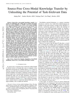 Source-Free Cross-Modal Knowledge Transfer by Unleashing the Potential
  of Task-Irrelevant Data
