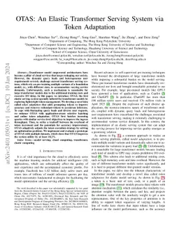 OTAS: An Elastic Transformer Serving System via Token Adaptation