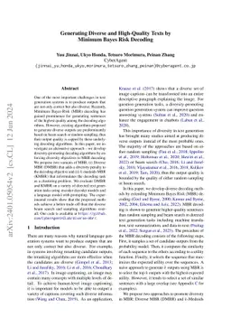 Generating Diverse and High-Quality Texts by Minimum Bayes Risk Decoding