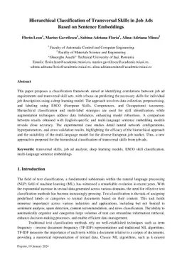 Hierarchical Classification of Transversal Skills in Job Ads Based on
  Sentence Embeddings