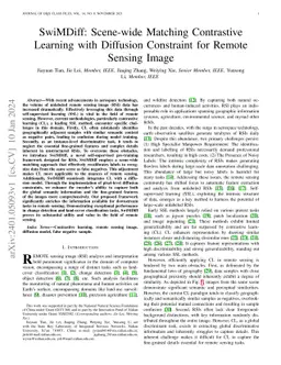 SwiMDiff: Scene-wide Matching Contrastive Learning with Diffusion
  Constraint for Remote Sensing Image