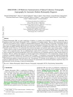 DISCOVER: 2-D Multiview Summarization of Optical Coherence Tomography
  Angiography for Automatic Diabetic Retinopathy Diagnosis