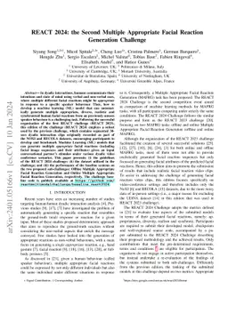 REACT 2024: the Second Multiple Appropriate Facial Reaction Generation
  Challenge