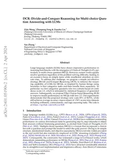 DCR: Divide-and-Conquer Reasoning for Multi-choice Question Answering
  with LLMs