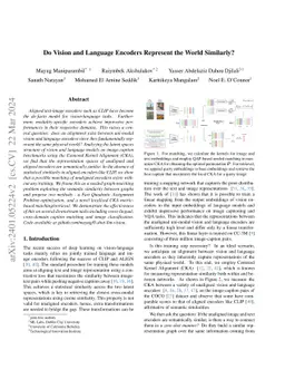 Do Vision and Language Encoders Represent the World Similarly?