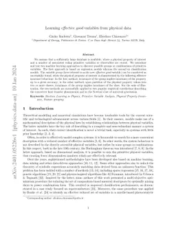 Learning effective good variables from physical data