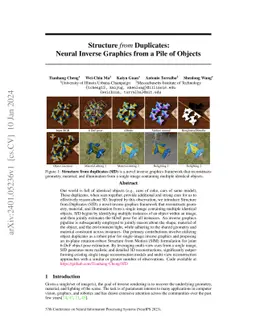 Structure from Duplicates: Neural Inverse Graphics from a Pile of
  Objects