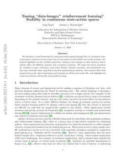 Taming "data-hungry" reinforcement learning? Stability in continuous
  state-action spaces