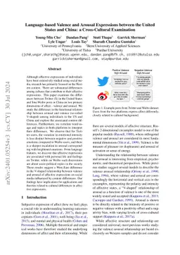 Language-based Valence and Arousal Expressions between the United States and China: a Cross-Cultural Examination