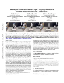 Theory of Mind abilities of Large Language Models in Human-Robot
  Interaction : An Illusion?