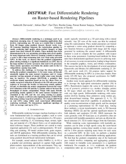 DISTWAR: Fast Differentiable Rendering on Raster-based Rendering
  Pipelines