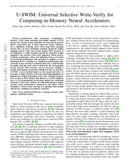 U-SWIM: Universal Selective Write-Verify for Computing-in-Memory Neural
  Accelerators