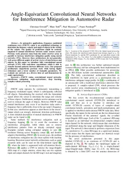 Angle-Equivariant Convolutional Neural Networks for Interference
  Mitigation in Automotive Radar